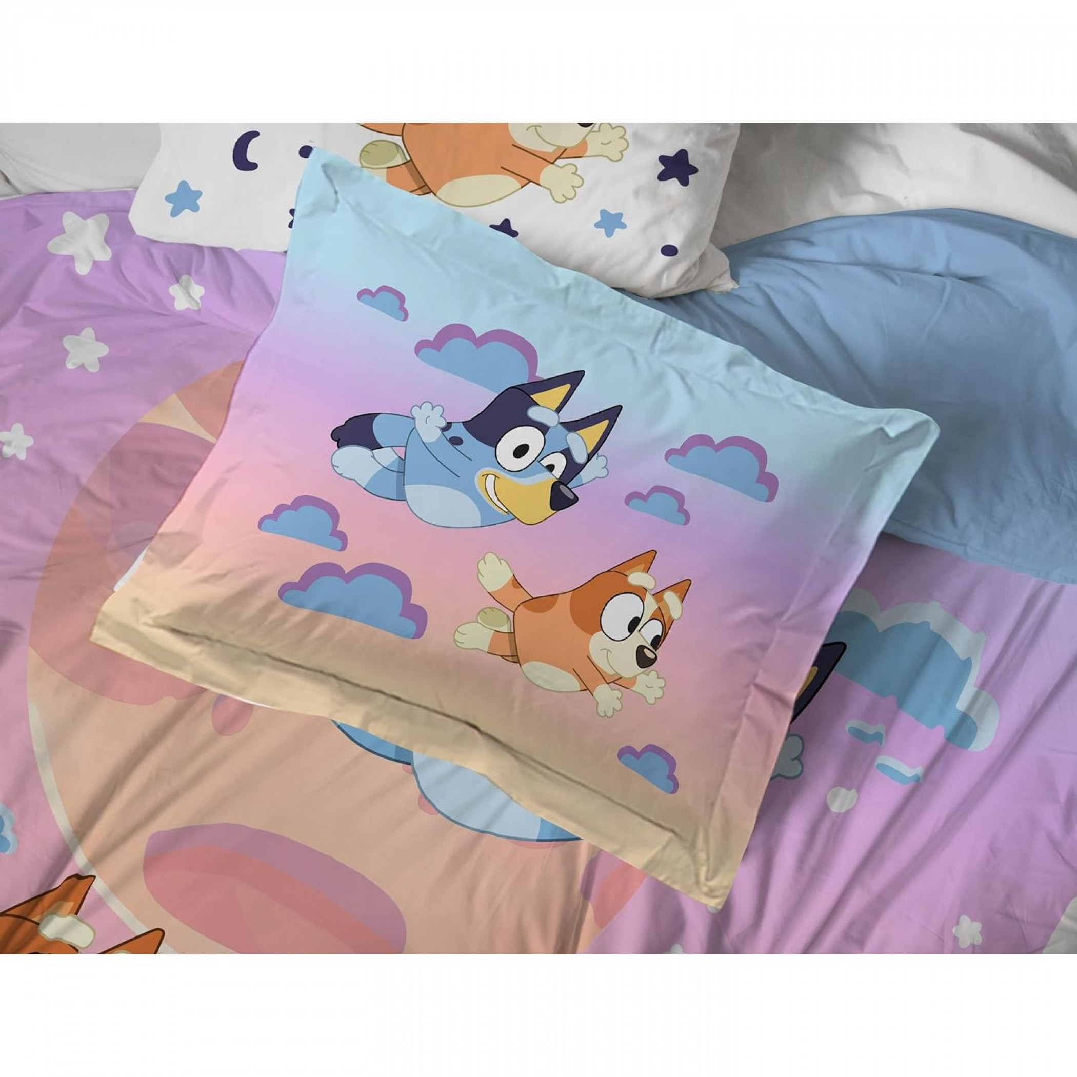 Bluey and Bingo Sleepy Time Twin Sheet Set with Sham